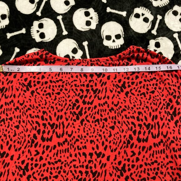 JASMINE & JULIANA Red black leopard print short sleeve top - SMALL MEDIUM shirt - Picture 11 of 13